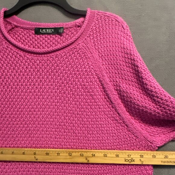 Lauren Ralph Lauren Roll Neck Chunky Knit Sweater Womens Size L Pink Preppy - Picture 6 of 7